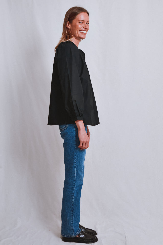 Item #645 - YVONNE Cotton Shirt - Black