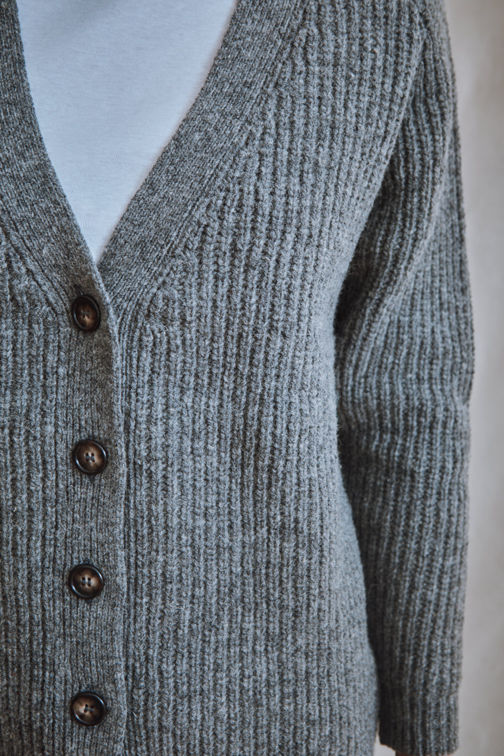 Item #376 - CLAUDE Merino Cardigan - Ash Grey