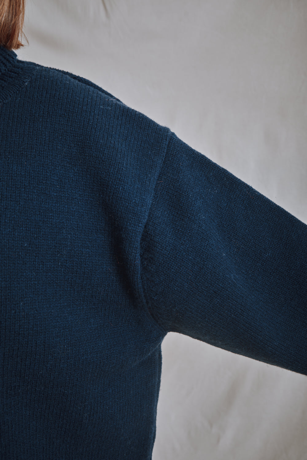Item #379 - JACQUES Men Turtleneck Sweater in Merino Wool - Navy Blue