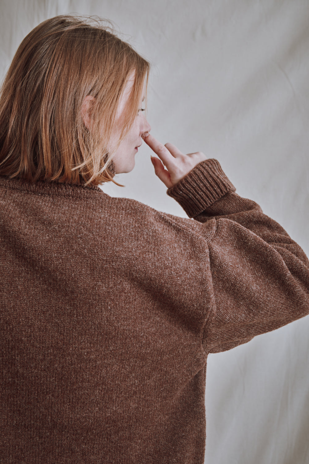 Item #381 - JACQUES Men Turtleneck Sweater in Merino Wool - Chocolate