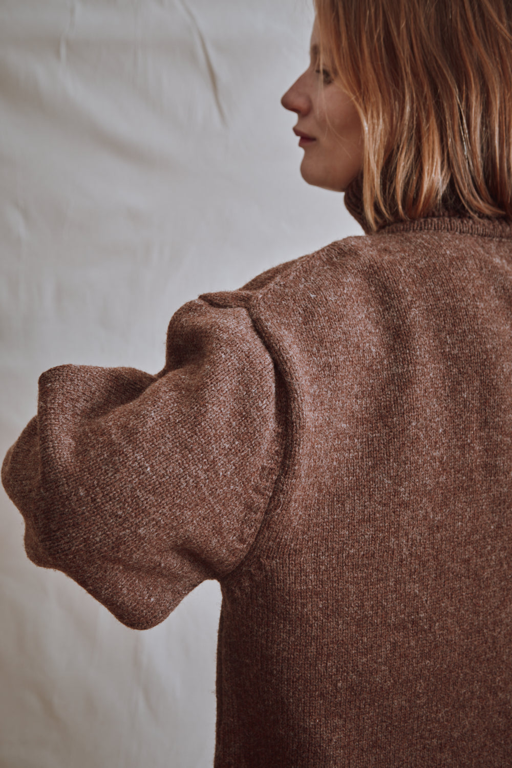 Item #381 - JACQUES Men Turtleneck Sweater in Merino Wool - Chocolate