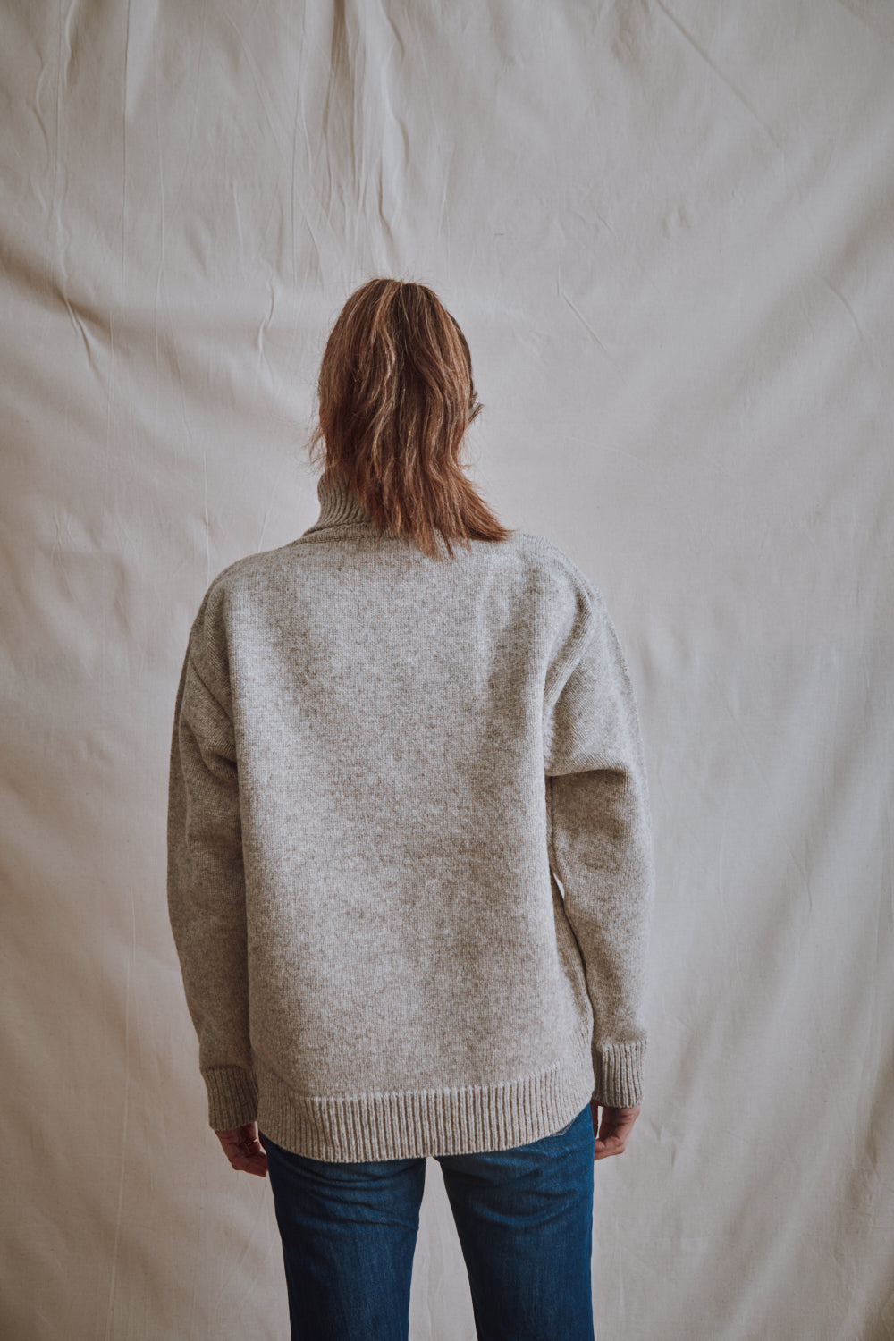 Item #382 - JACQUES Men Turtleneck Sweater in Merino Wool - Beige