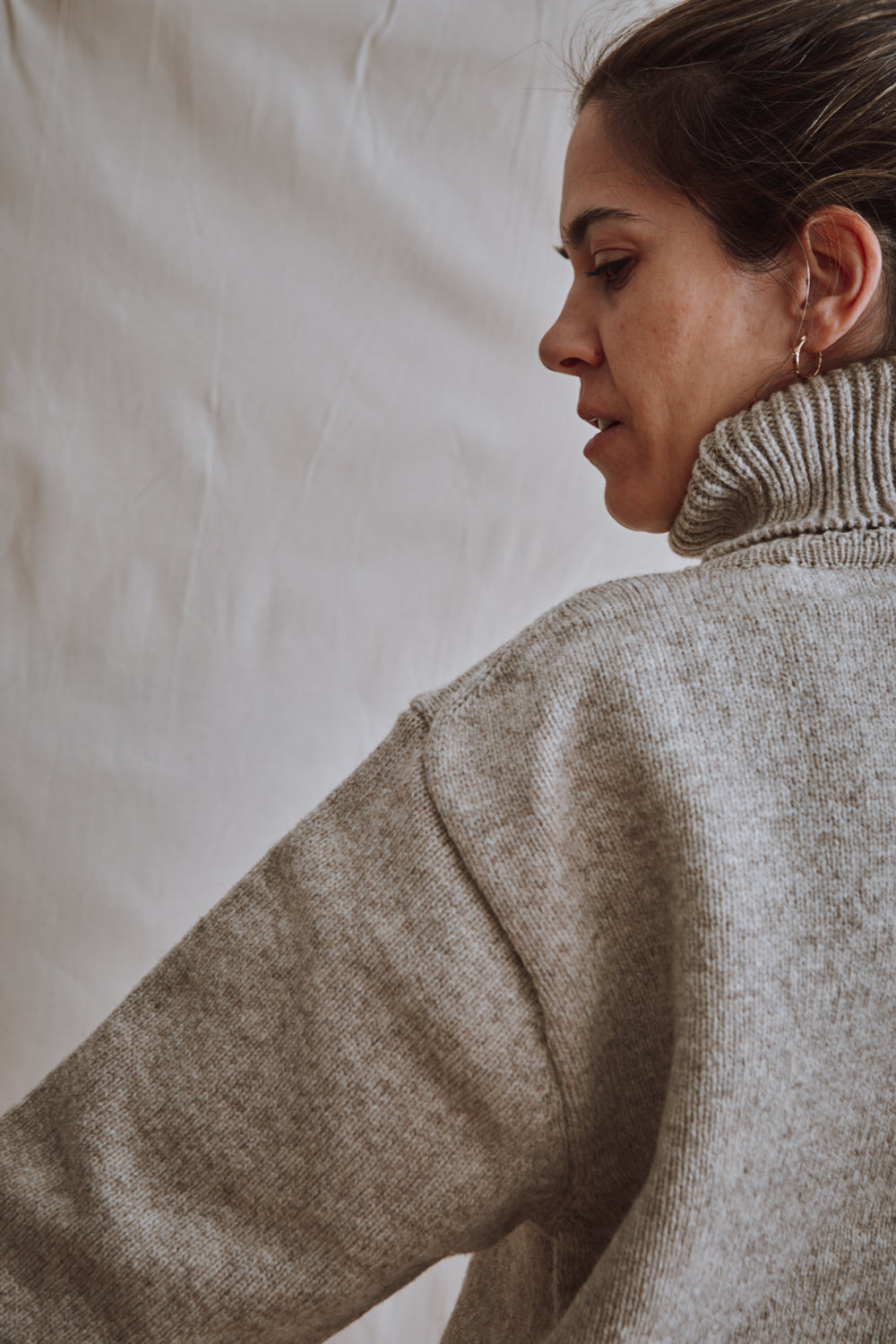 Item #382 - JACQUES Men Turtleneck Sweater in Merino Wool - Beige