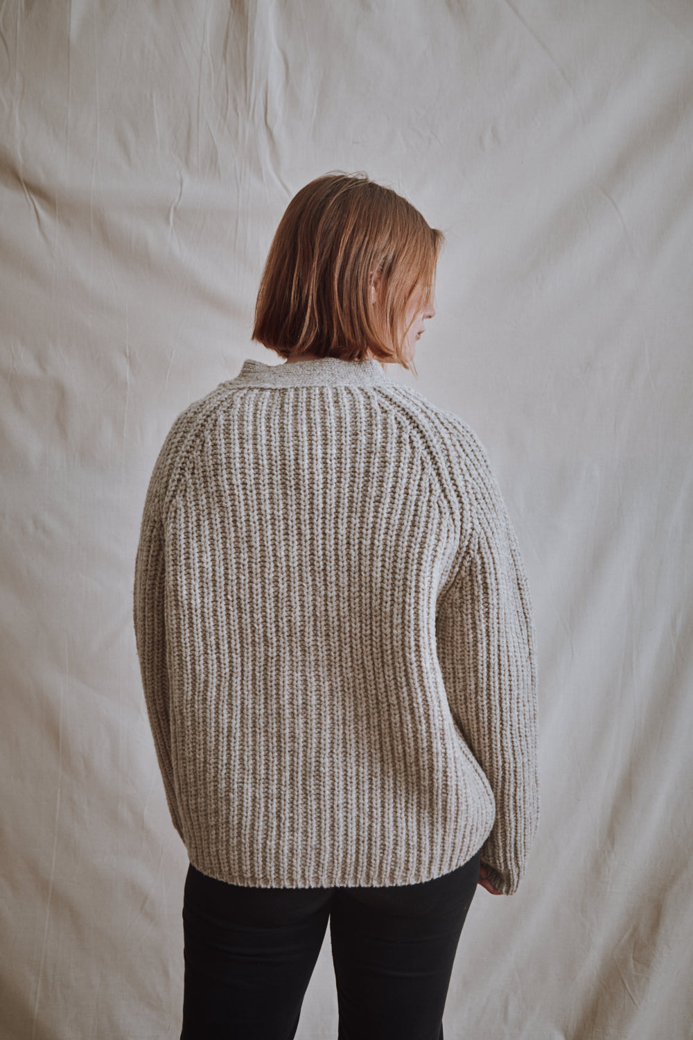 Item #383 - MIREILLE wool cardigan- Beige