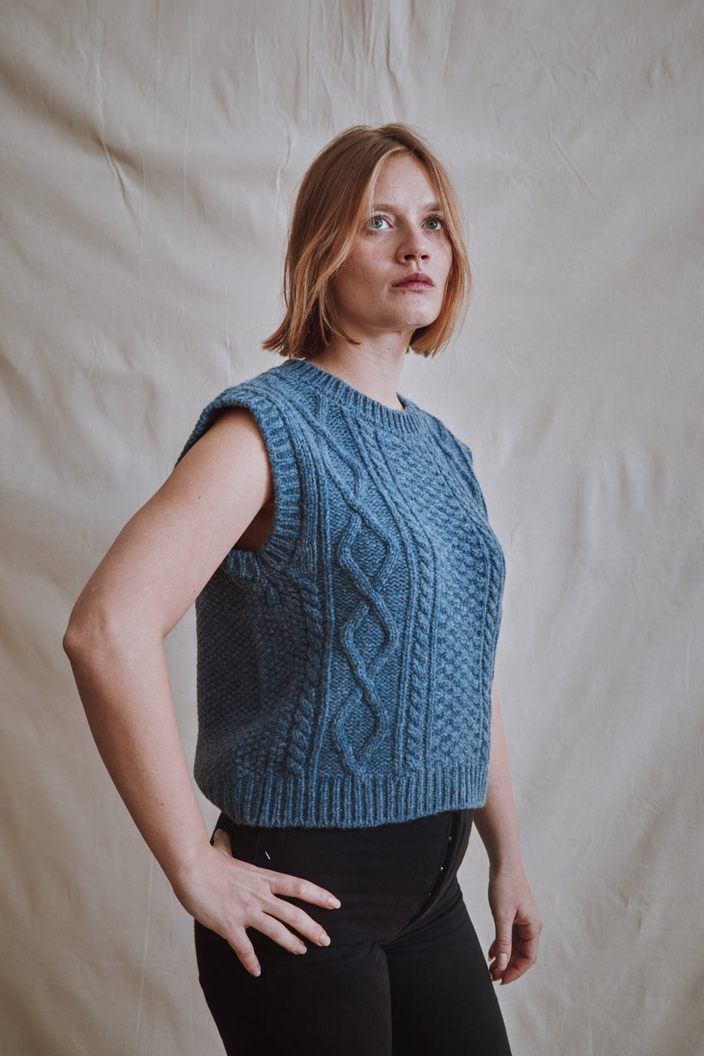 Item #385 - OLYMPE Wool Sweater - Jeans Blue