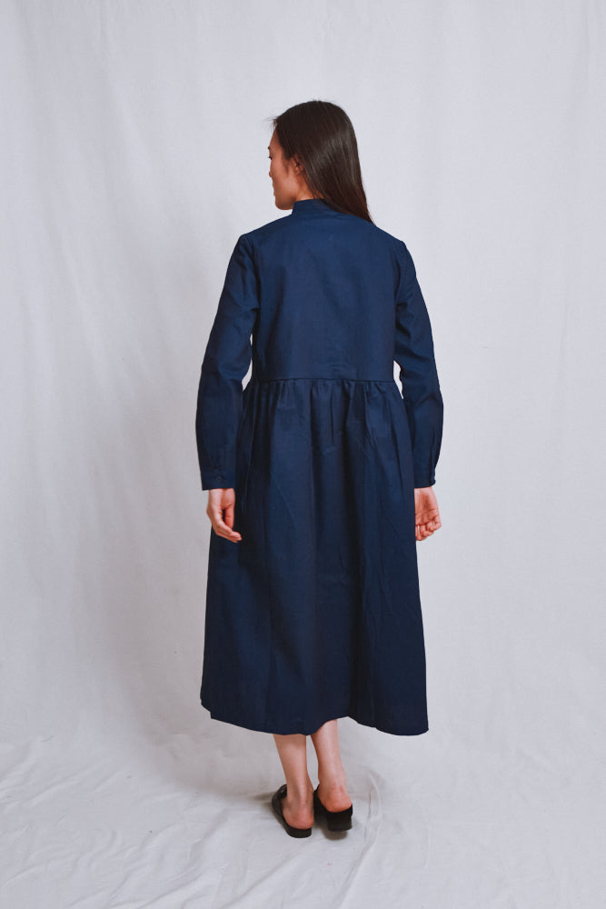 Référence n° 748 - Robe en coton CATHERINE - Indigo