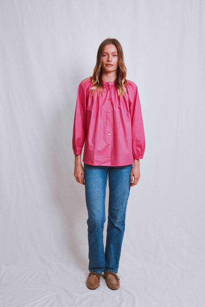 Item #756 - YVONNE Cotton Shirt - Fuchsia
