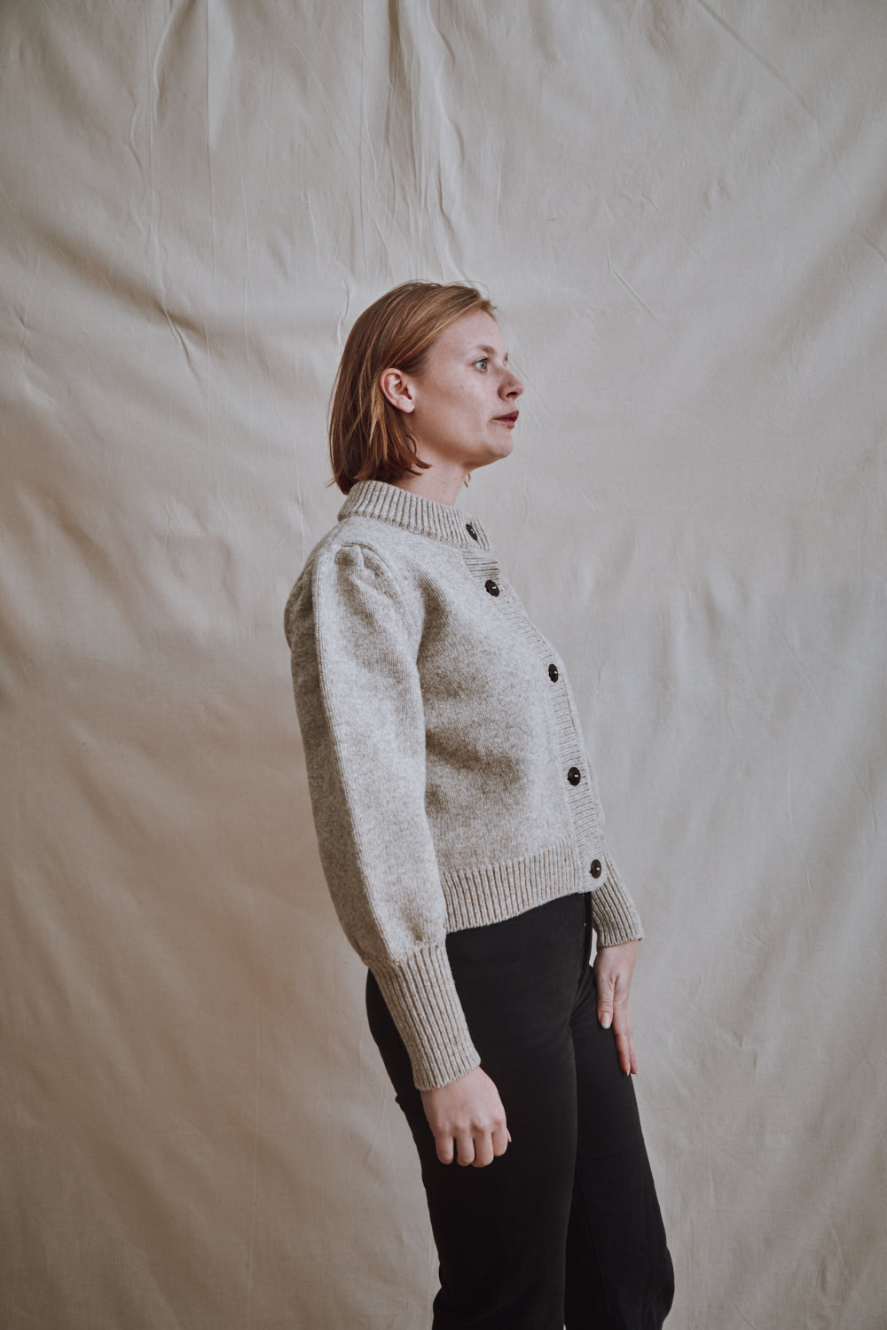 Item #450 - FRANÇOISE Cardigan in Merino Wool - Beige