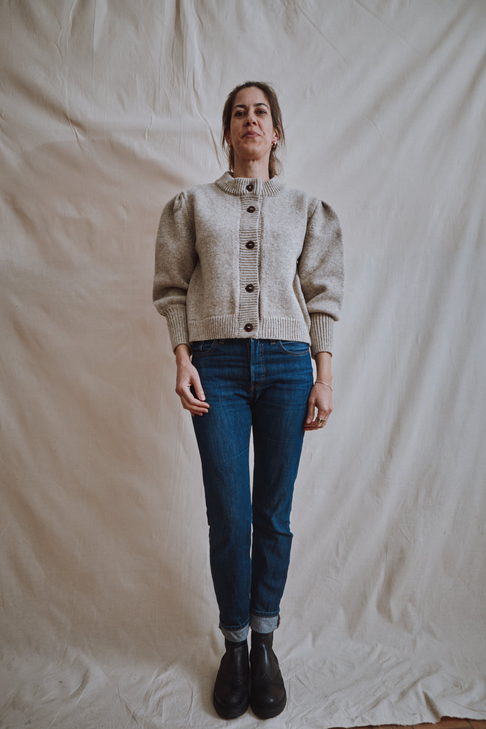 Item #451 - FRANÇOISE Cardigan in Merino Wool - Beige