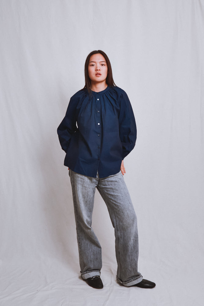 Item #762 - YVONNE Cotton Shirt - Indigo