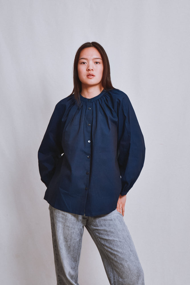 Item #762 - YVONNE Cotton Shirt - Indigo