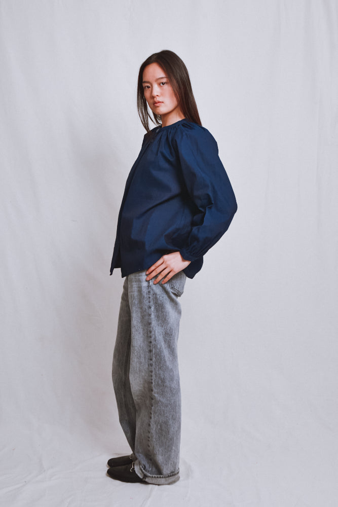 Item #762 - YVONNE Cotton Shirt - Indigo