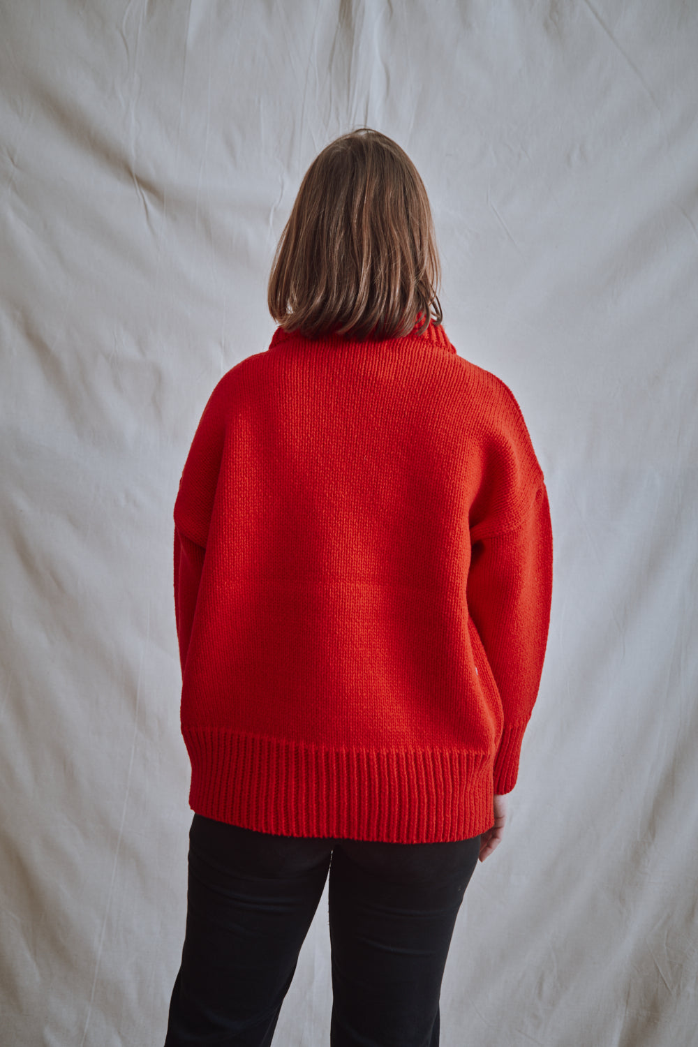 Item #452 - STEPHANIE Oversize Sweater in Merino Wool - Red