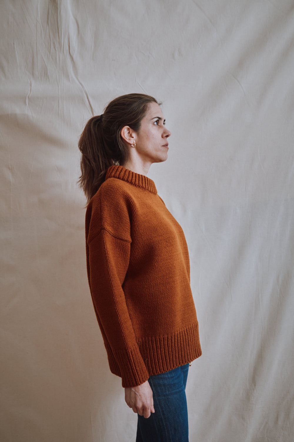 Item #453 - STEPHANIE Oversize Sweater in Merino Wool - Amber