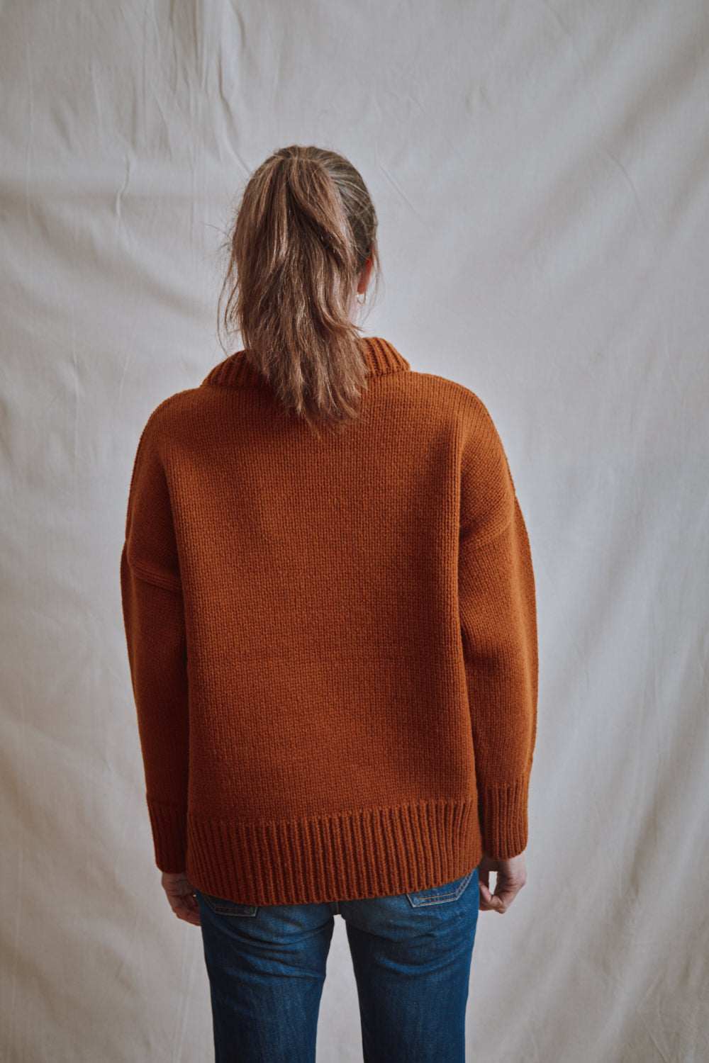 Item #453 - STEPHANIE Oversize Sweater in Merino Wool - Amber