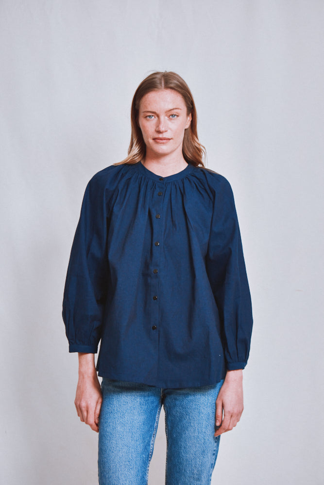 Item #763 - YVONNE Cotton Shirt - Indigo
