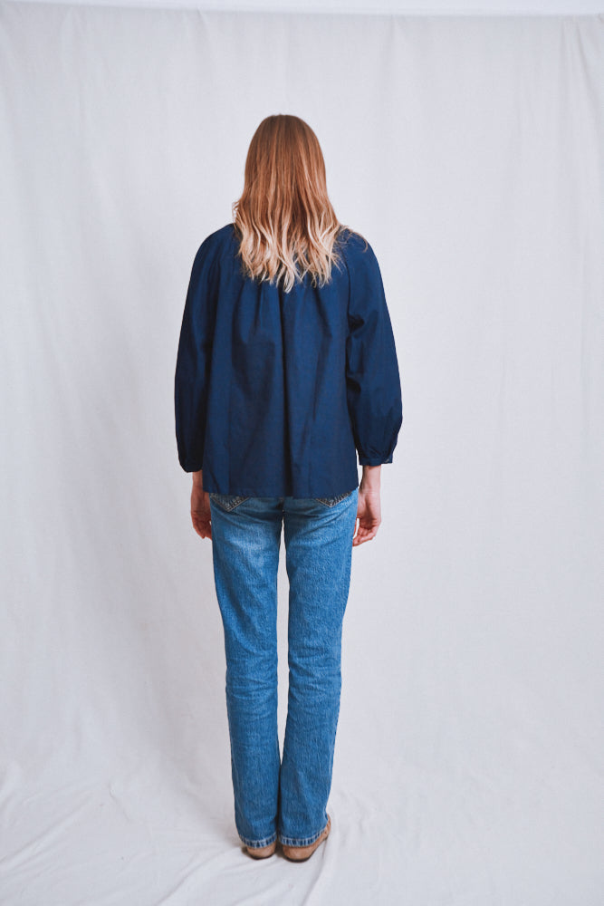 Item #763 - YVONNE Cotton Shirt - Indigo