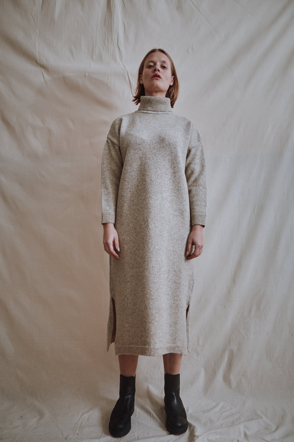 Item #456 - FREYA Knit Dress in Merino Wool - Beige