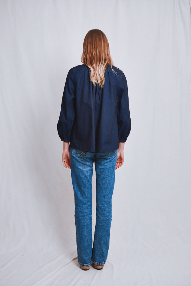 Item #764 - YVONNE Cotton Shirt - Indigo
