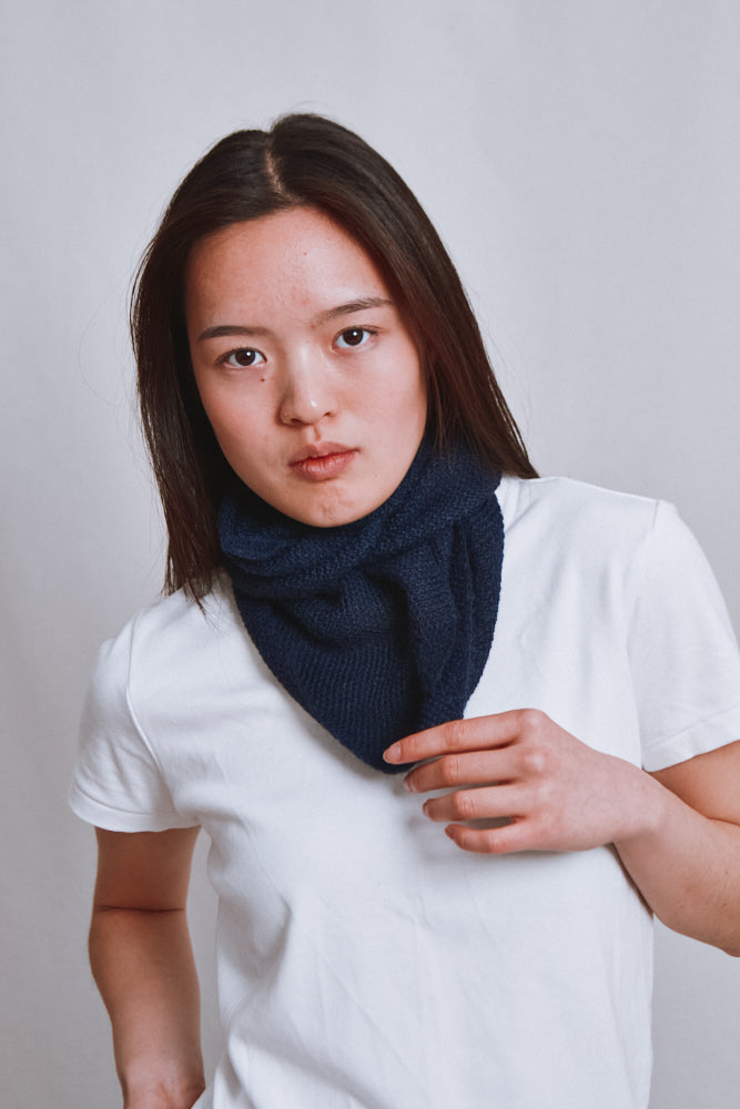 Item #673 - HORTENSE Bandana in Alpaca Wool - Navy