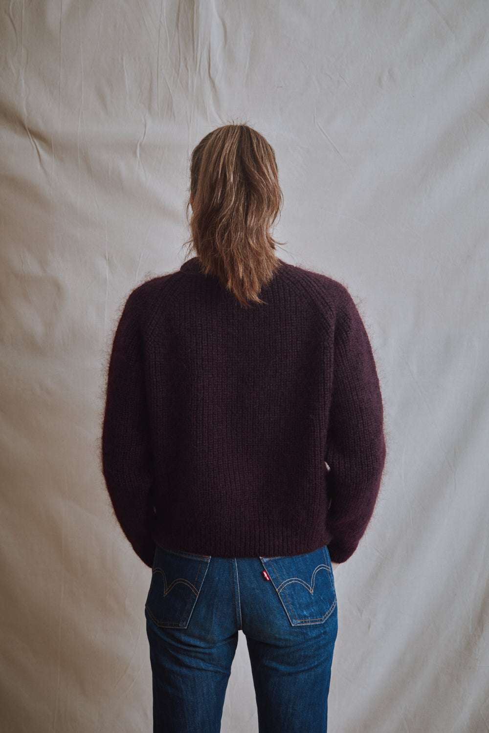 Item #460 - AGNÈS Raglan Sweater in Merino-Mohair Wool - Plum
