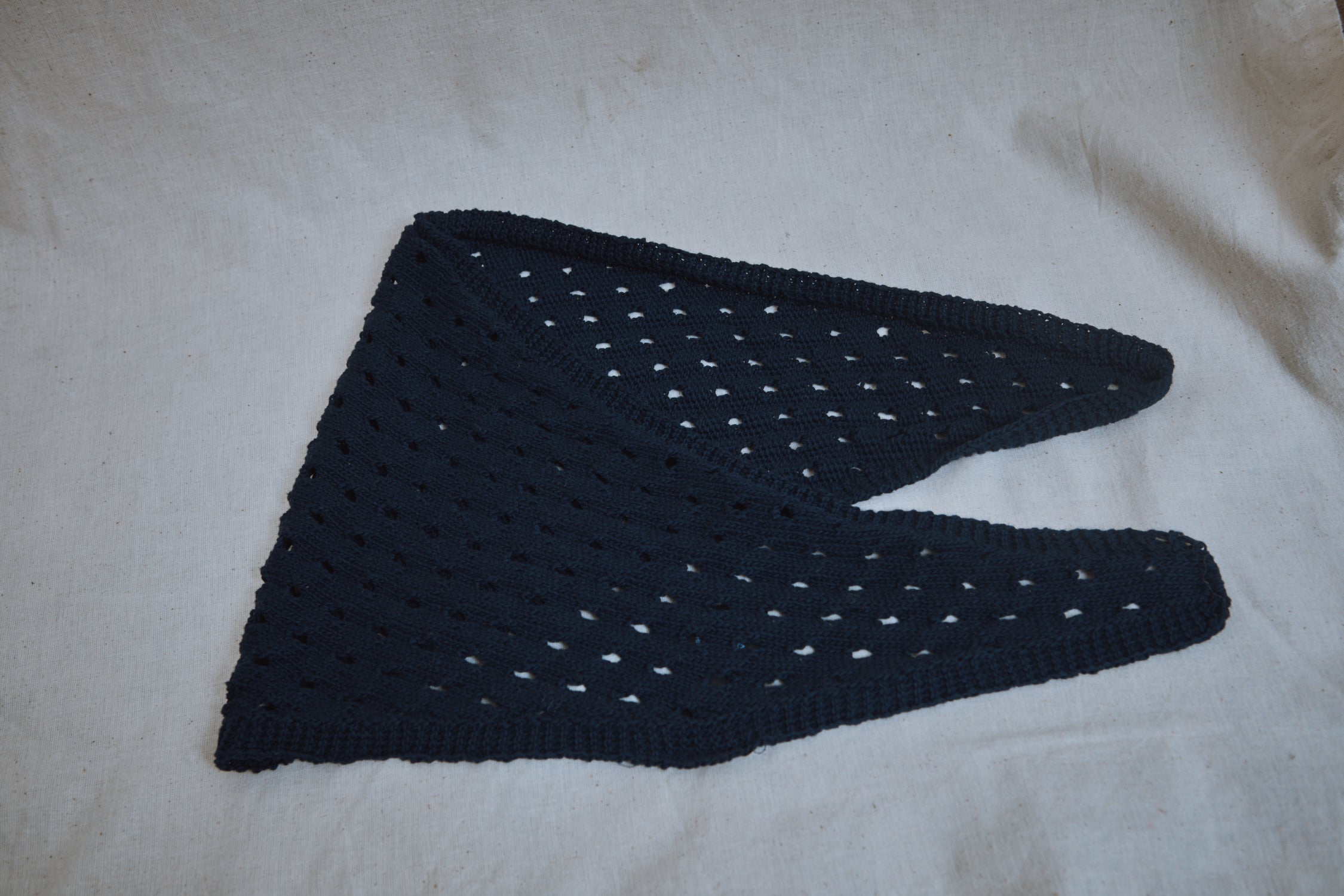 Item #325 - JASMINE Bandana Scarf in Organic Cotton - Navy blue