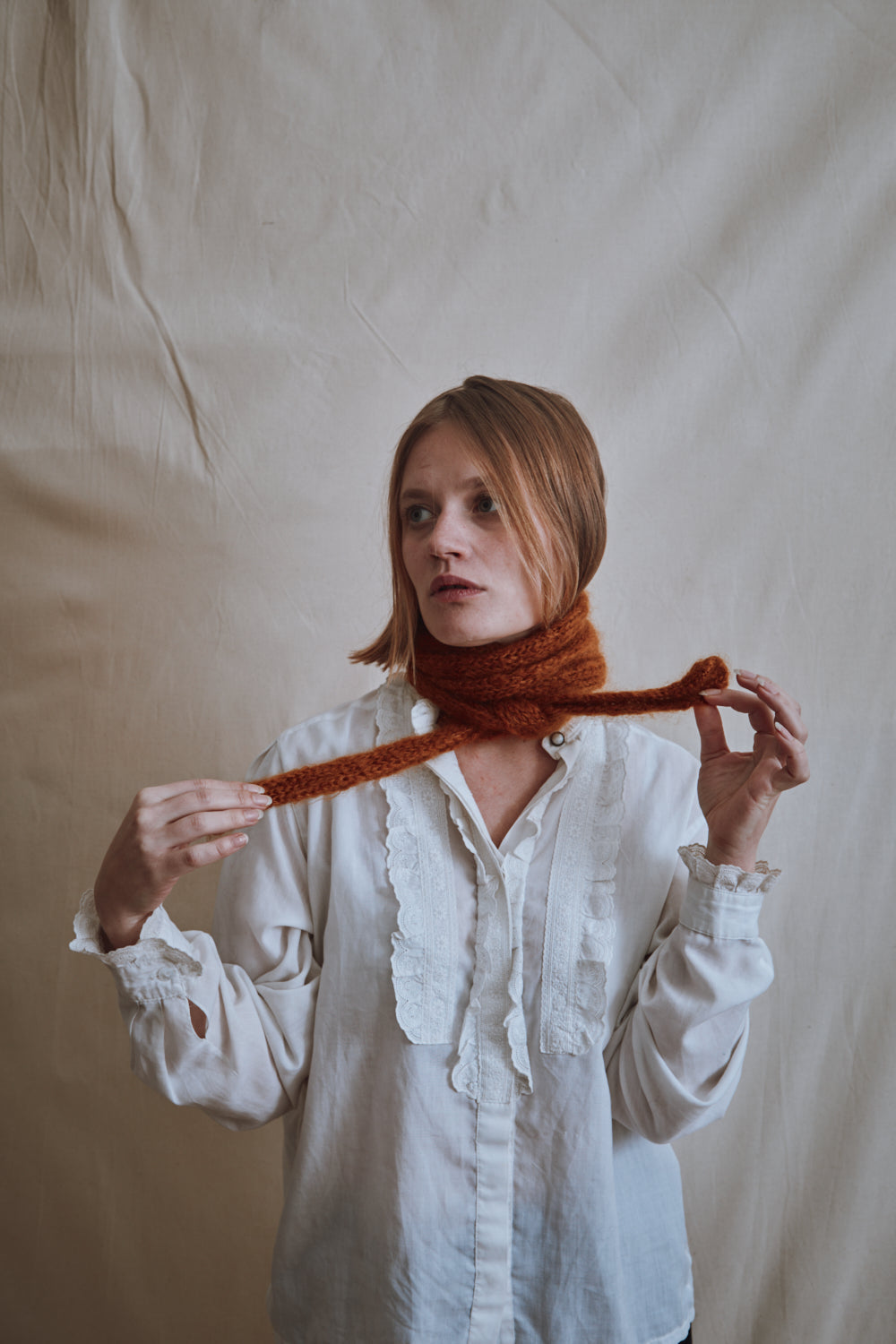 Item #424 - ANGE Scarf in Mohair and Silk - Amber