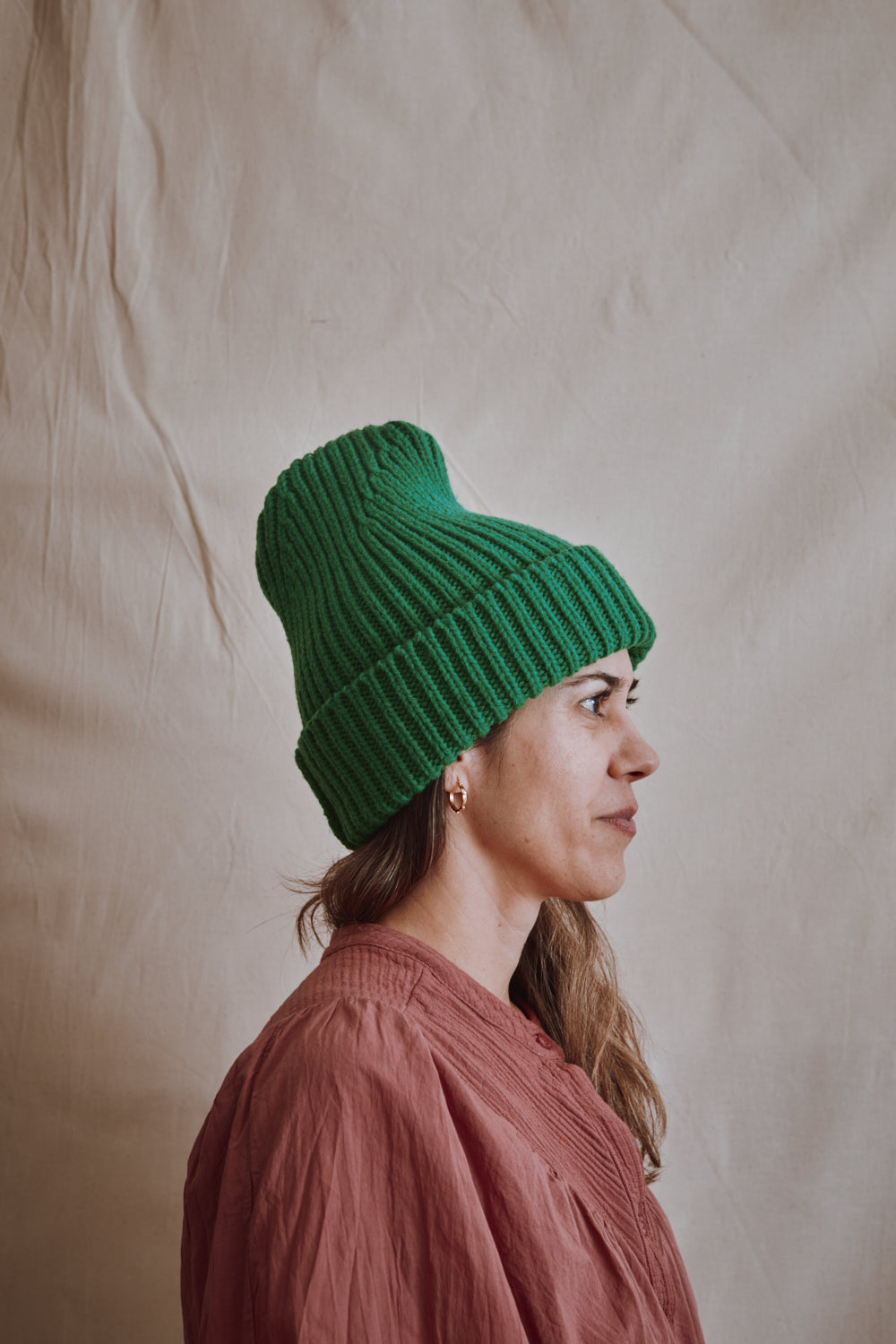 Item #431 - IDA Beanie in Merino Wool - Parrot Green