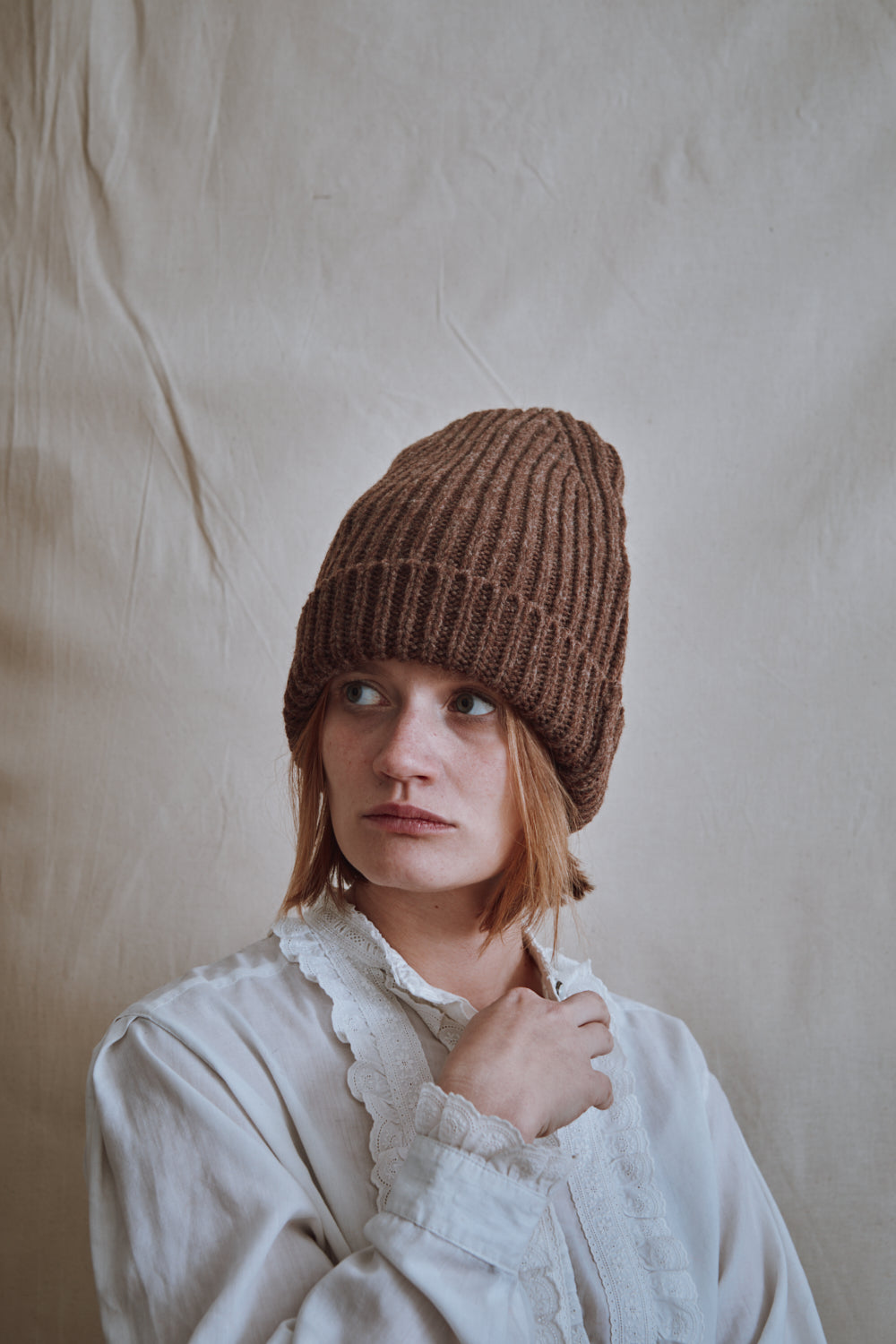 Item #430 - IDA Beanie in Merino Wool - Chocolate