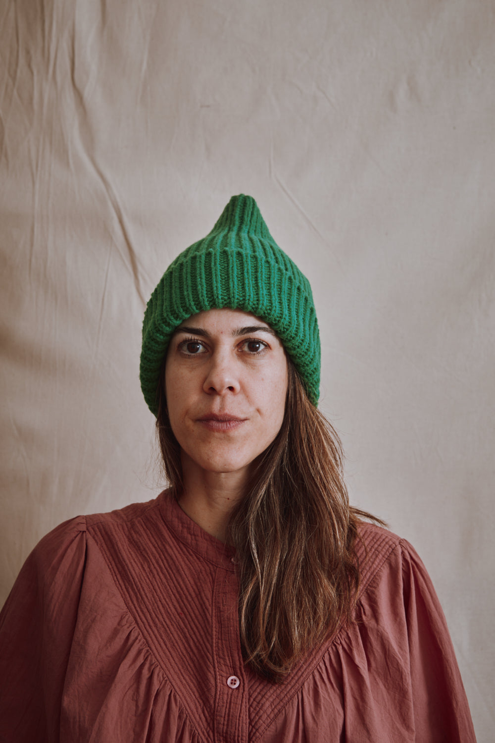 Item #432 - IDA Beanie in Merino Wool - Parrot Green
