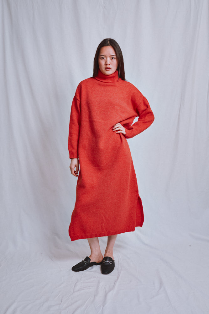coral knit dress Soft Coral Knit Maxi Dress