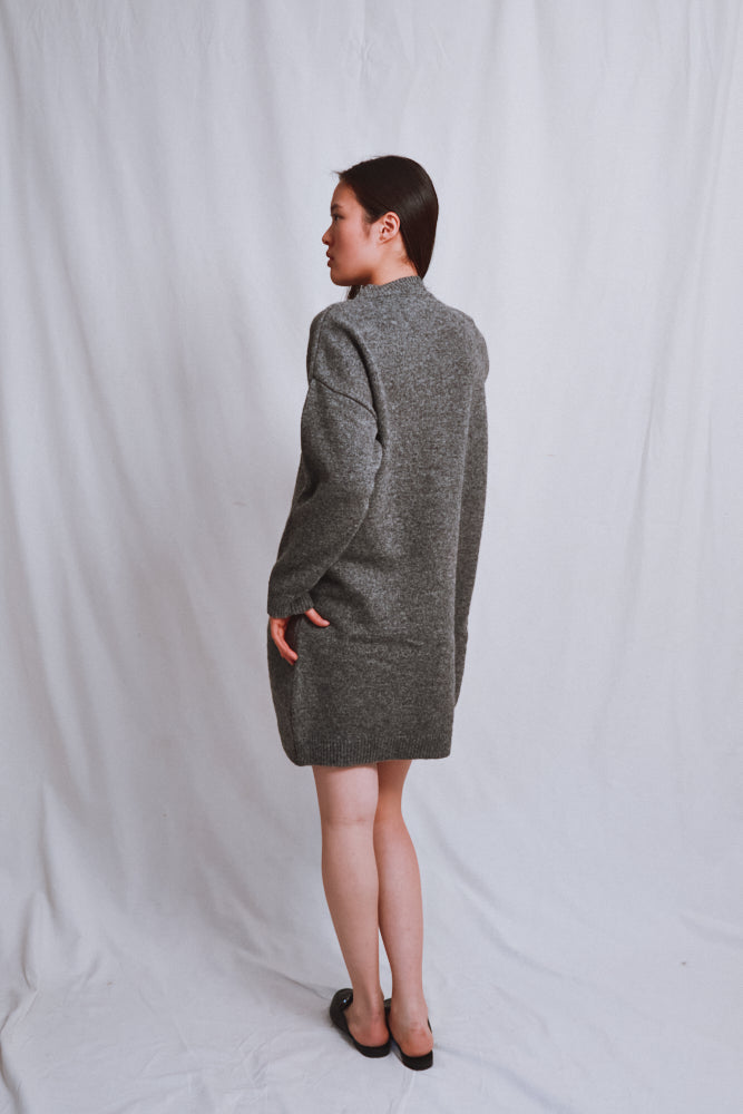 Item #569 - PERRINE Sweater Dress in Merino Wool - Ash Grey