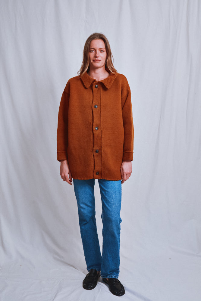 Item #631 - WILLIAM Knit Jacket in Merino Wool - Amber