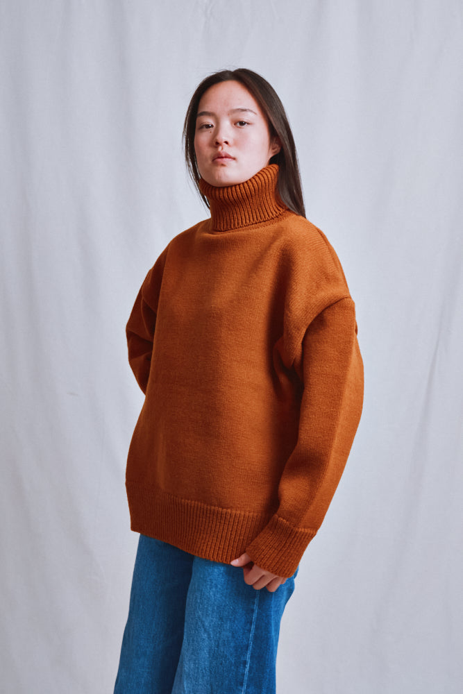 Item #468 - THERESE Turtleneck Sweater in Merino Wool - Amber