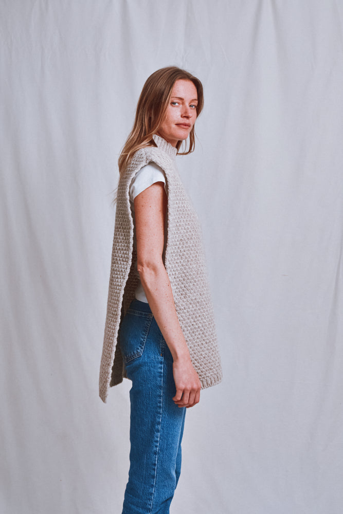 Item #654 - Prototype Poncho Merino wool - Beige