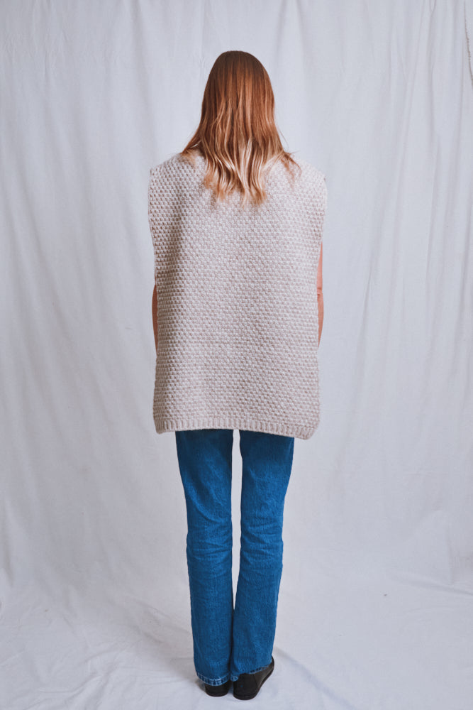 Item #654 - Prototype Poncho Merino wool - Beige