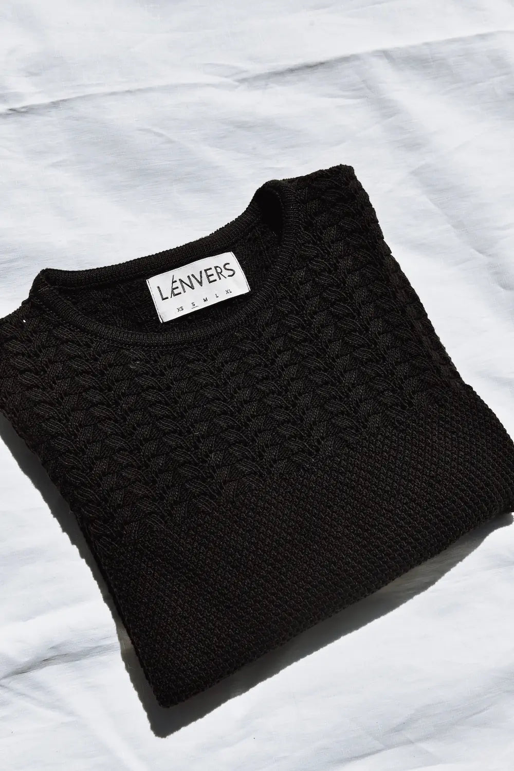 LIZ Top en dentelle en coton biologique - Noir