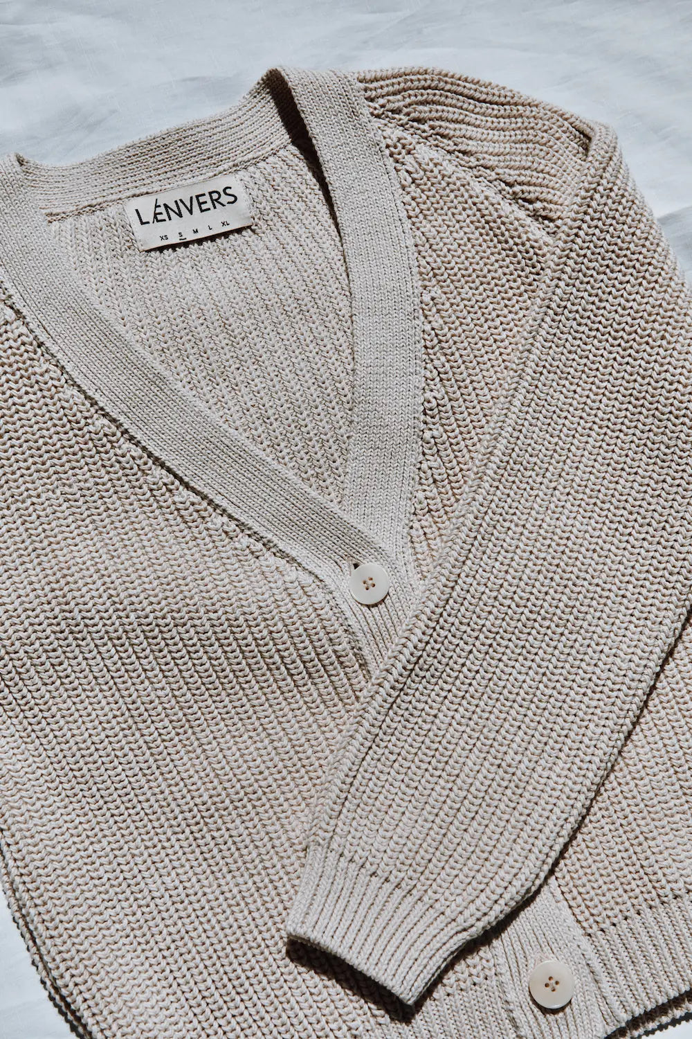 ANNA V-Neck Cardigan in Organic Cotton - Off-White