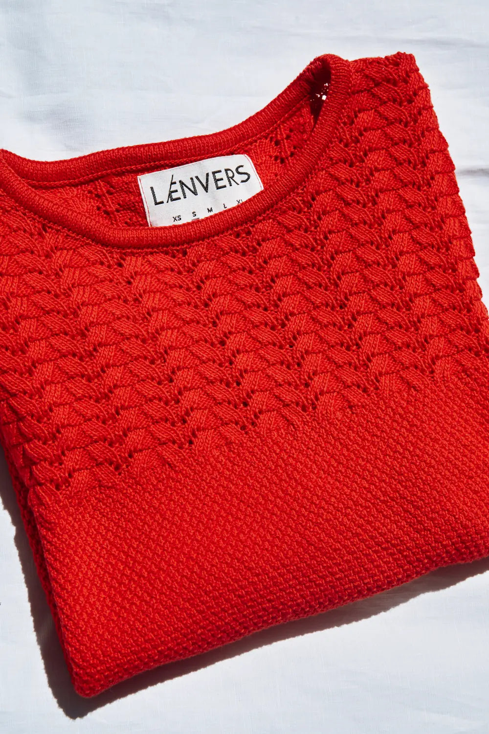 LIZ Top en dentelle en coton biologique - Rouge