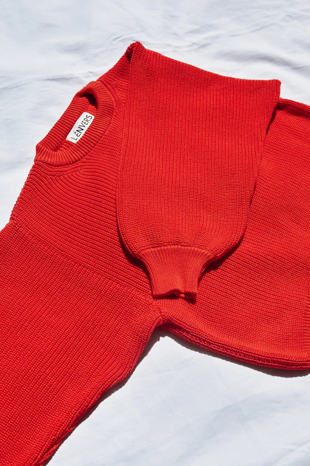 CLEMENTINE Pull à manches chauve-souris en coton biologique - Rouge