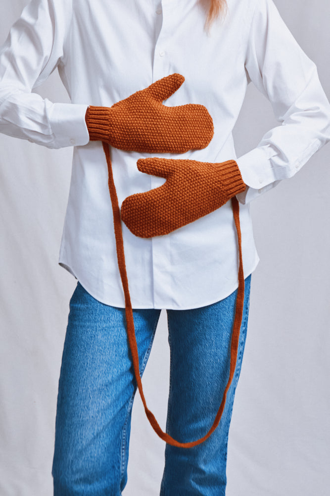 Item #701 - ELENA wool mittens - Amber