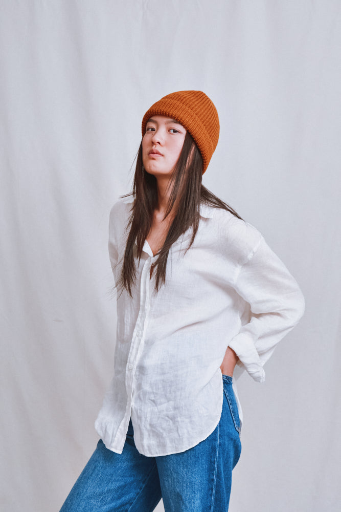 Item #704 - PAUL Beanie in Merino Wool - Amber