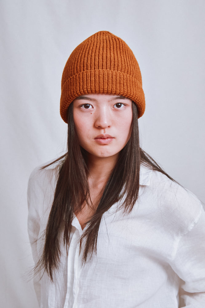 Item #704 - PAUL Beanie in Merino Wool - Amber