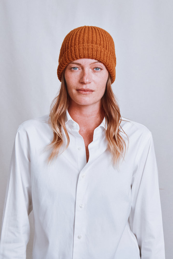Item #705 - PAUL Beanie in Merino Wool - Amber