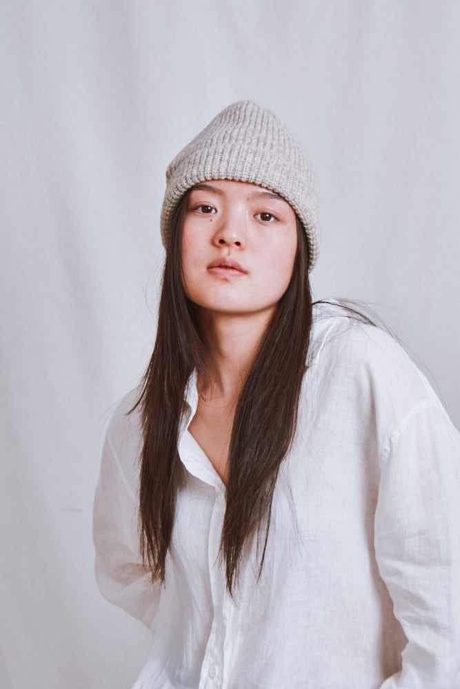 Item #709 - PAUL Beanie in Merino Wool - Beige