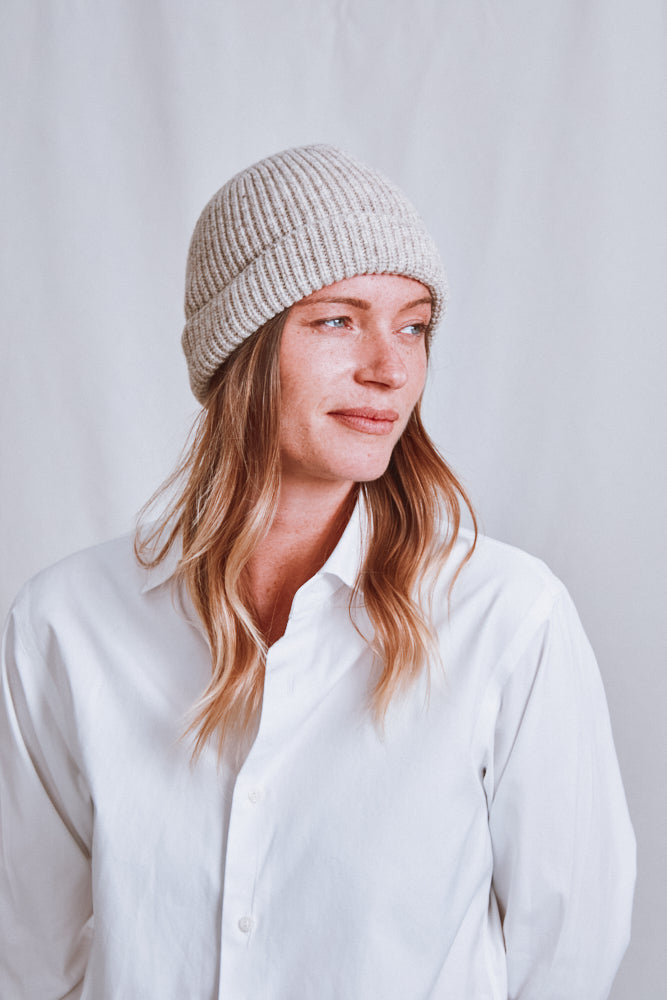 Item #710 - PAUL Beanie in Merino Wool - Beige