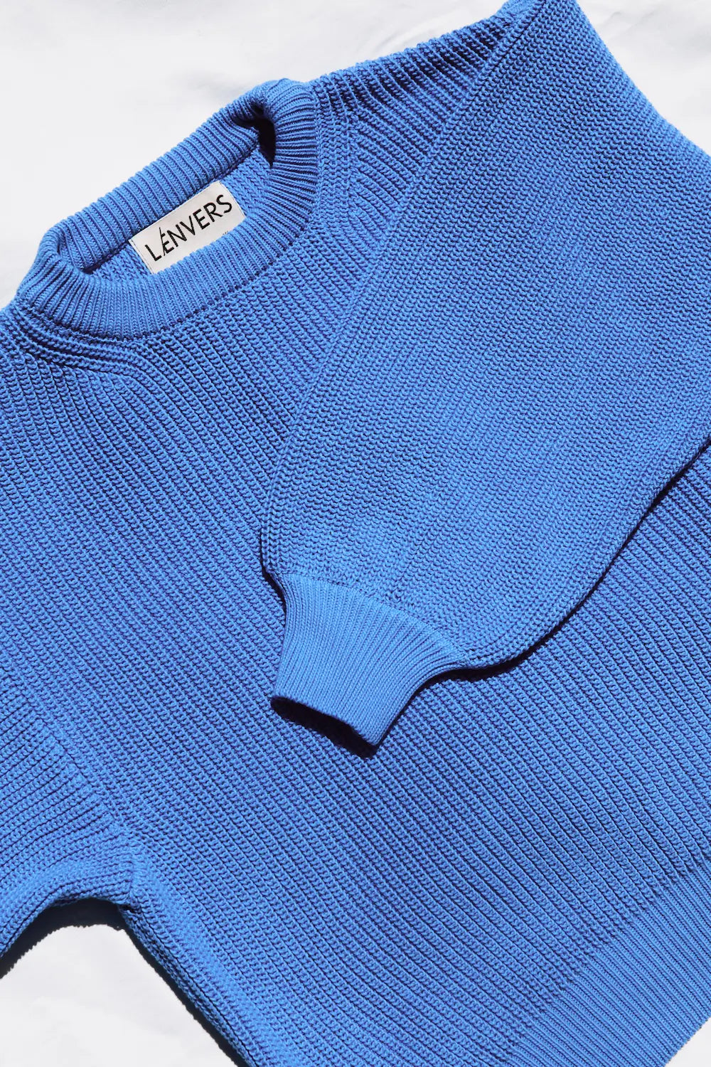 CLEMENTINE Batwing Sweater in Organic Cotton - Cyan Blue