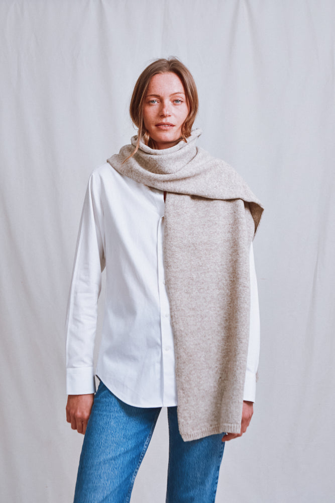 Item #724 - SOLANGE Mega Scarf in Merino Wool - Beige