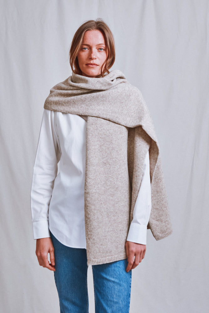 Item #726 - SOLANGE Mega Scarf in Merino Wool - Beige