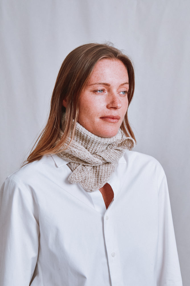 Item #730 - HORTENSE Bandana in Merino Wool - Beige